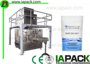 1000g Salt Doypack Packing Machine Granule Rotary Pagtimbang Pagpuno Sealing Packaging Machine hanggang sa 35 pack kada min