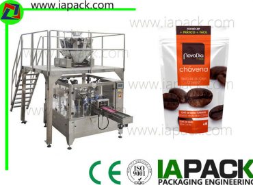 coffee beans stand-up zip bag packing machine rotary packing machine na may multi-head scale