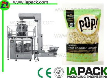 popcorn premade pouch na pagpuno ng sealing machine na may multi head scale
