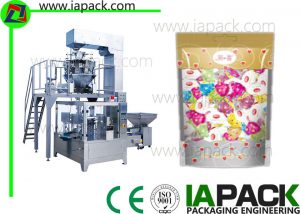 Zipper Pouch Packing Machinery Stand-up Zip Pouch Rotary Packing Machine Para sa kendi