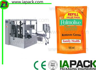 olive oil premade pouch packing machine doypack pouch rotary packing machine na may likido pagpuno machine